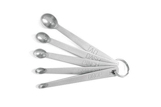 tad, dash, pinch, smidgen and drop Set of 5 Norpro Mini Stainless Steel Measuring Spoons 