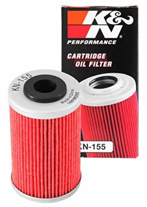 Picture of K&N Motorcycle Oil Filter: High Performance, Premium, Designed to be used with Synthetic or Conventional Oils: Fits Select KTM, Husqvarna Vehicles, KN-155