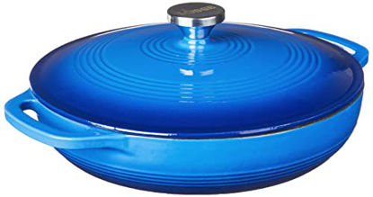Picture of Lodge 3.6 Quart Enamel Cast Iron Casserole Dish with Lid (Carribbean Blue)