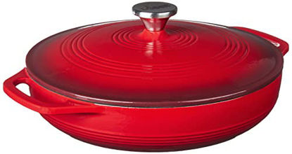 Picture of Lodge 3.6 Quart Cast Iron Casserole Pan. Red Enamel Cast Iron Casserole Dish with Dual Handles and Lid (Island Spice Red)