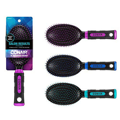 Picture of Conair Pro Hair Brush with Wire Bristle, Cushion Base, Colors May Vary, Black with Assorted Accents