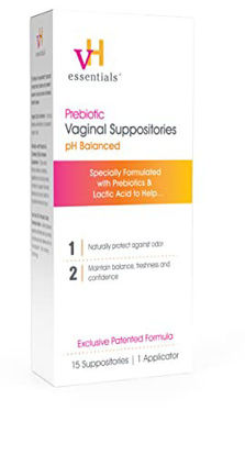 Picture of vH essentials Prebiotic PH Balanced Vaginal SuppositoriesBox, Original Version, 15 Count