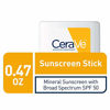 Picture of CeraVe Mineral Sunscreen Stick for Kids & Adults | 100% Mineral Sunscreen, Zinc Oxide & Titanium Dioxide with Hyaluronic Acid and Ceramides | Broad Spectrum SPF 50 | Fragrance Free | 0.47 Ounce