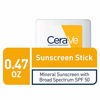 Picture of CeraVe Mineral Sunscreen Stick for Kids & Adults | 100% Mineral Sunscreen, Zinc Oxide & Titanium Dioxide with Hyaluronic Acid and Ceramides | Broad Spectrum SPF 50 | Fragrance Free | 0.47 Ounce