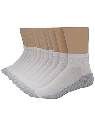 Picture of Hanes Men`s Ankle Socks, 186V12,12-Pack, 10-13, White (Shoe Size 6-12)