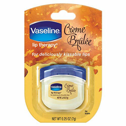 Picture of Vaseline Lip Balm for Instantly Soft Smooth Lips Crème Brûlée Lip Balm Locks In Moisture to Improve Hydration 0.25 oz