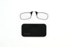 Picture of ThinOptics unisex-adult Reading Glasses + Black Universal Pod Case | Black Frames, 2.00 Strength Readers Black Frames / Black Case, 44 mm