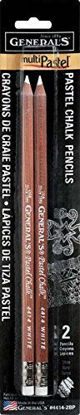 Picture of General Pencil GEN-4414-2BP 2 Piece Multi-Pastel Chalk Pencils, White