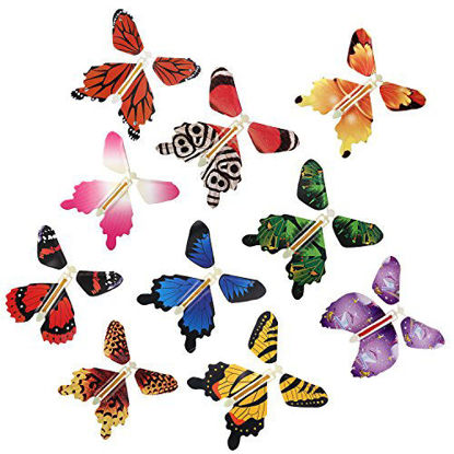 Picture of RINHOO 10Pcs Magic Fairy Flying in The Book Butterfly Rubber Band Powered Wind Up Butterfly Toy Great Surprise Wedding Birthday Gift