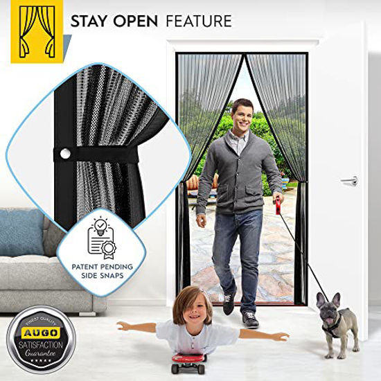 GetUSCart- AUGO Magnetic Screen Door - Self Sealing, Heavy Duty, Hands ...
