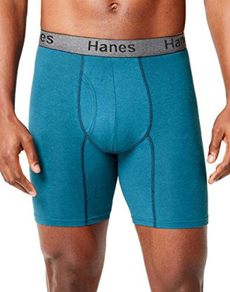 Picture of Hanes Men's Underwear Boxer Briefs Pack, Moisture-Wicking Stretch Cotton Boxer Briefs, Odor Control Boxer Briefs, 3-Pack