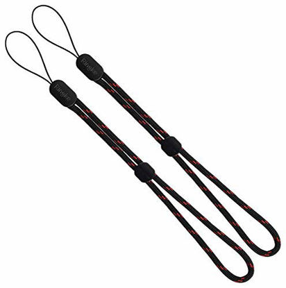 Picture of Ringke Lanyard Wrist Strap Compatible with Cellphone, Phone Cases, Keys, Cameras & ID MP3 QuickCatch Adjustable String - Black Ruby (2 Pack)