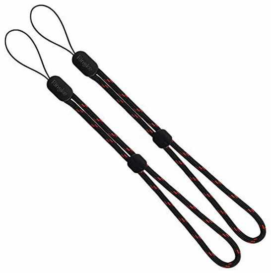 Picture of Ringke Lanyard Wrist Strap Compatible with Cellphone, Phone Cases, Keys, Cameras & ID MP3 QuickCatch Adjustable String - Black Ruby (2 Pack)