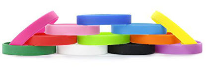 Picture of MoMolly Silicone Wristbands Rubber Bracelets Charms Adult 12Pcs Mixed Colors Blank Sports Bands for Woman Men Assorted 12 Colors Customizable