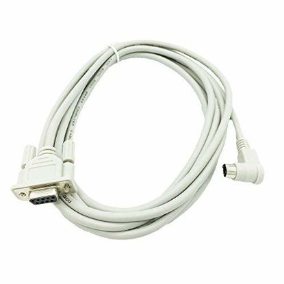 Picture of Replacement Allen Bradley Micrologix Programming Cable 1761-CBL-PM02 for 1000, 1100, 1200, 1500 Series with Round 90 Degree End