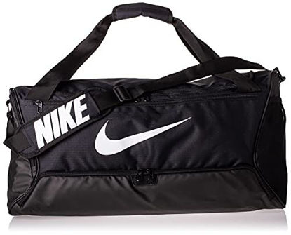 Picture of Nike Brasilia Training Medium Duffle Bag, Durable Nike Duffle Bag for Women & Men with Adjustable Strap, Black/Black/White