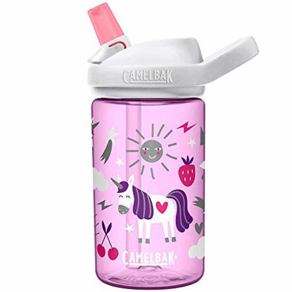 Picture of CamelBak Eddy+ Kids BPA-Free Water Bottle with Straw, 14oz Unicorn party