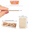 Picture of 100 Pcs Unfinished Wood Pieces Rectangle-Shaped, Light Wooden Cutout Natural Rustic with Hole, and 2M Hemp Rope, for Craft Projects, Hanging Decorations, Painting, Staining (2? x 1.3?)