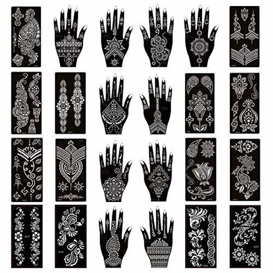 GetUSCart- Xmasir Pack of 24 Sheets Henna Tattoo Stencil Kit ...