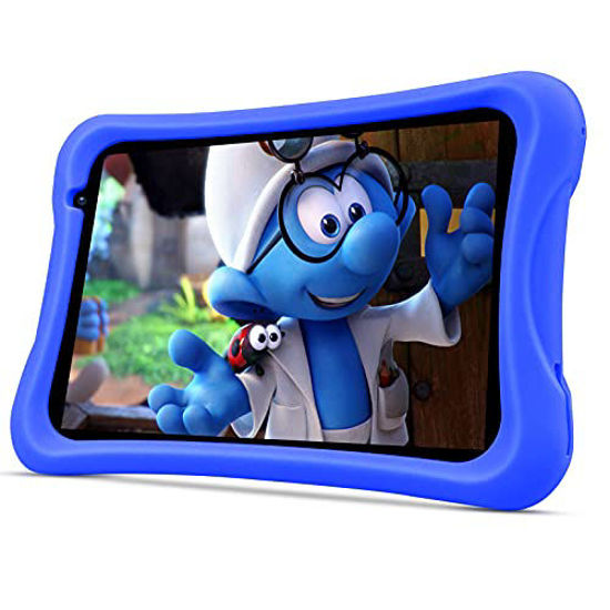 Picture of Android 10, 8 inch Pritom Kids Tablet, Parental Control, Kids app, Quad Core Processor, 2GB RAM, 32GB ROM, HD IPS Screen, 2.0 Front + 8.0 MP Rear Camera, with Kids-Tablet Case(Blue)