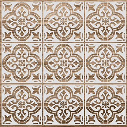 Picture of Mandala Reusable Stencil 12 x 12 Inches Wall Templates Tile Pattern Stencil Mandala Drawing Templates for DIY Scrapbooks Wall Floor Home Decors (6 Pieces)