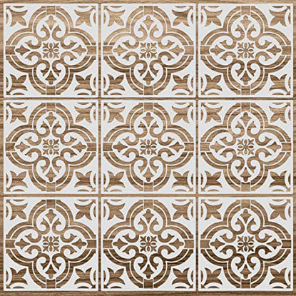 Picture of Mandala Reusable Stencil 12 x 12 Inches Wall Templates Tile Pattern Stencil Mandala Drawing Templates for DIY Scrapbooks Wall Floor Home Decors (6 Pieces)