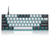 Picture of 60 Percent Mechanical Gaming Keyboard, Black&Gray Mixed Color Keycaps Gaming Keyboard with Blue Switches, Detachable Type-C Cable Mini Keyboard with Powder Blue Light for Windows/Mac/PC/Laptop