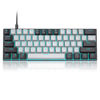 Picture of 60 Percent Mechanical Gaming Keyboard, Black&Gray Mixed Color Keycaps Gaming Keyboard with Blue Switches, Detachable Type-C Cable Mini Keyboard with Powder Blue Light for Windows/Mac/PC/Laptop