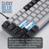 Picture of 60 Percent Mechanical Gaming Keyboard, Black&Gray Mixed Color Keycaps Gaming Keyboard with Blue Switches, Detachable Type-C Cable Mini Keyboard with Powder Blue Light for Windows/Mac/PC/Laptop