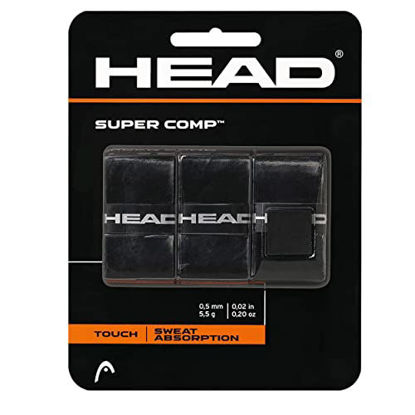 Picture of HEAD Super Comp Racquet Overgrip - Tennis Racket Grip Tape - 3-Pack, Black