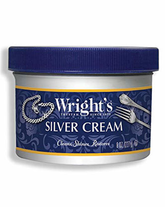 Picture of Wright's Silver Polishing Cream, 3-in-1, All-Purpose, Remove Tarnish, Clean, Shine and Protect All Silver, Pewter, Stainless Steel, Porcelain, Auto Chrome, 8 Oz