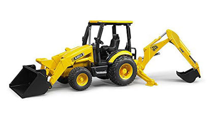 Picture of Bruder Toys - Construction Realistic JCB MIDI CX Backhoe Loader with Changeable Front Loader and Backhoe Loader Scoop - Ages 3+