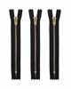 Picture of ZipperStop Wholesale Authorized Distributor YKK 6" YKK Pants Brass Zipper #4.5- Black (3 Zippers)
