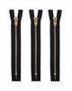 Picture of ZipperStop Wholesale Authorized Distributor YKK 6" YKK Pants Brass Zipper #4.5- Black (3 Zippers)