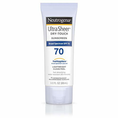Picture of Neutrogena Ultra Sheer Dry-Touch Water Resistant and Non-Greasy Sunscreen Lotion with Broad Spectrum SPF 70, 3 Fl Oz (Pack of 1)