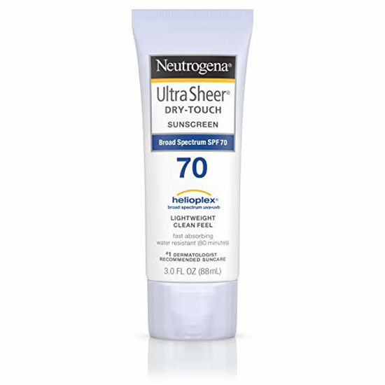 Picture of Neutrogena Ultra Sheer Dry-Touch Water Resistant and Non-Greasy Sunscreen Lotion with Broad Spectrum SPF 70, 3 Fl Oz (Pack of 1)