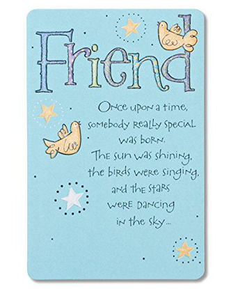 Picture of American Greetings Birthday Card for Friend (Birds and Stars)