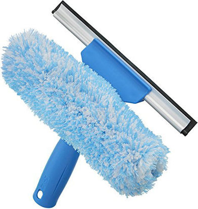 Picture of Unger Professional Microfiber Window Combi: 2-in-1 Professional Squeegee and Window Scrubber, 6"