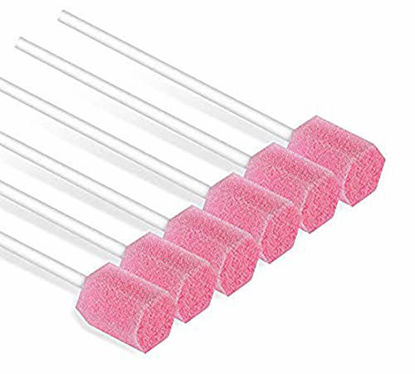 Picture of (50 Pack) Disposable Oral Swabs, Sterile Dental Sponge Swabsticks Unflavored for Mouth & Gum Cleaning