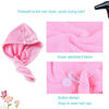 Picture of Microfiber Hair Towel, 2 Pack Dry Hair Towel Twist Wrap Absorbent Quickly Dry Hair Towel for Kids and Women (Pink+Purple)