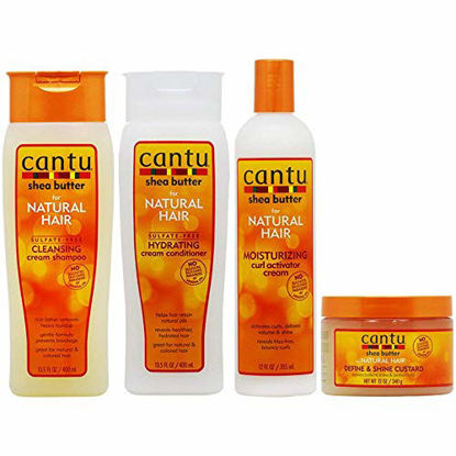 Picture of Cantu Cleansing Cream Shampoo + Conditioner + Curl Activator Cream + Define & Shine Custard"Set"
