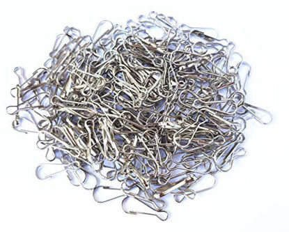 Picture of 250 Pcs 23 x 8 mm Metal Spring Lanyard Hook for Jewelry Ring Craft and ID Card Key Chain Clip Parts