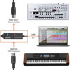 Picture of LEKATO USB MIDI Cable, MIDI to USB Interface with Input & Output Connecting with Keyboard/Synthesizer for Editing & Recording Professional MIDI Cable Adapter with Windows/Mac for Studio -6.5Ft