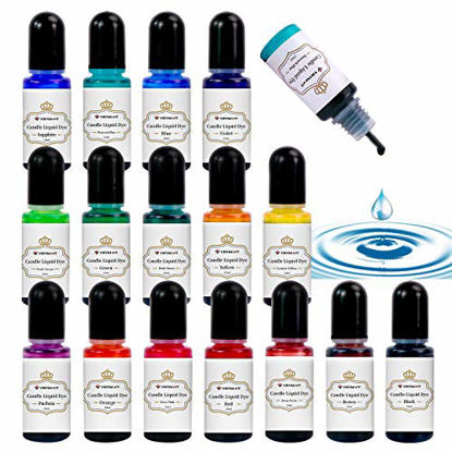 Picture of YRYM HT Candle Dye - 16 Popular Colors Candle Making Liquid Dye for Candle Making - Candle Color Dye for Candle Making, Safe and Natural ?16 Bottle?