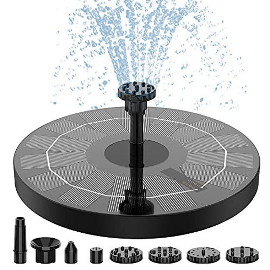 Picture of AISITIN 2.5W Solar Bird Bath Fountain Pump, Solar Fountain Pump for Bird Bath with 6 Nozzles, 6.7" Solar Powered Water Fountain Pump for Garden, Ponds, Pool, Fish Tank, Outdoor and Aquarium