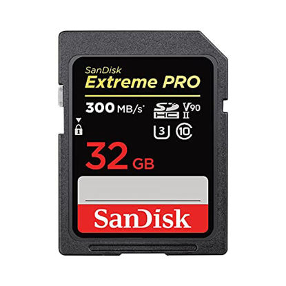 Picture of SanDisk 32GB Extreme PRO SDHC UHS-II Memory Card - C10, U3, V90, 8K, 4K, Full HD Video, SD Card - SDSDXDK-032G-GN4IN