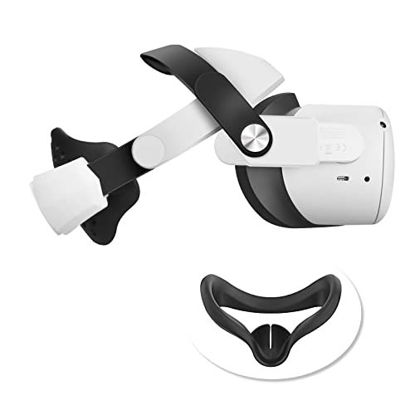 Picture of Esimen M3 Head Strap for Oculus Quest 2, Distributed Weight-Bearing to Reduce Facial Pressure,Replacement for Elite Strap, Meta Quest 2 Face Cover Light Blocking, Washable VR Accessories (M3-White)