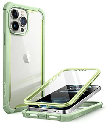 Picture of i-Blason Ares Case for iPhone 13 Pro Max 6.7 inch (2021 Release), Dual Layer Rugged Clear Bumper Case with Built-in Screen Protector (Green)