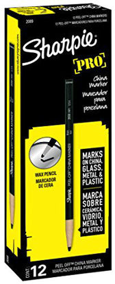 Picture of Sharpie PEEL-OFF Marker China, China Marker Bullet, 12 Pack, Black (2089)