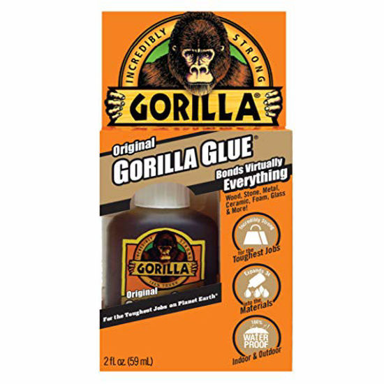 Gorilla Original Gorilla Glue, Waterproof Polyurethane Glue, 2 Ounce  Bottle, Brown, (Pack of 1)